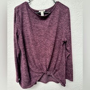Soft Purple Sweater with Knot / Twist Front from Westbound